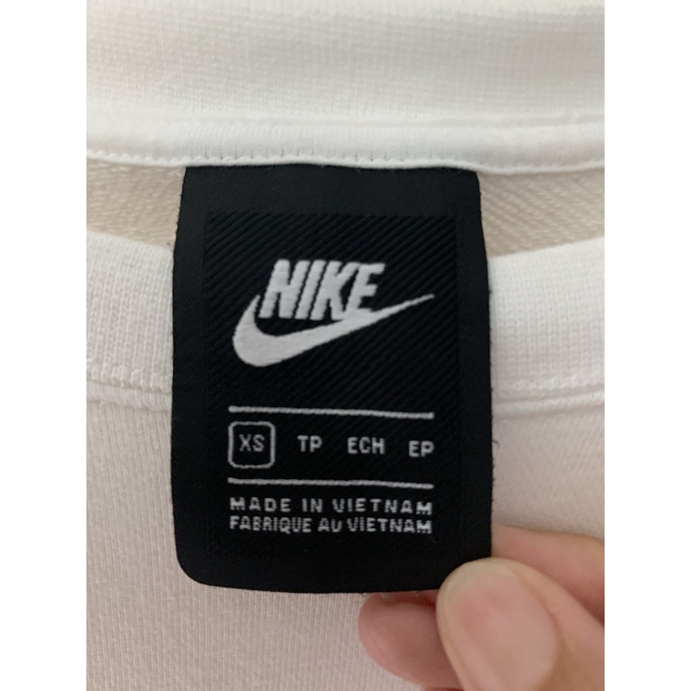 Nike Sportswear "Not A Sample" Crewneck Pullover White Colorful Band XS Oversize - Picture 6 of 9